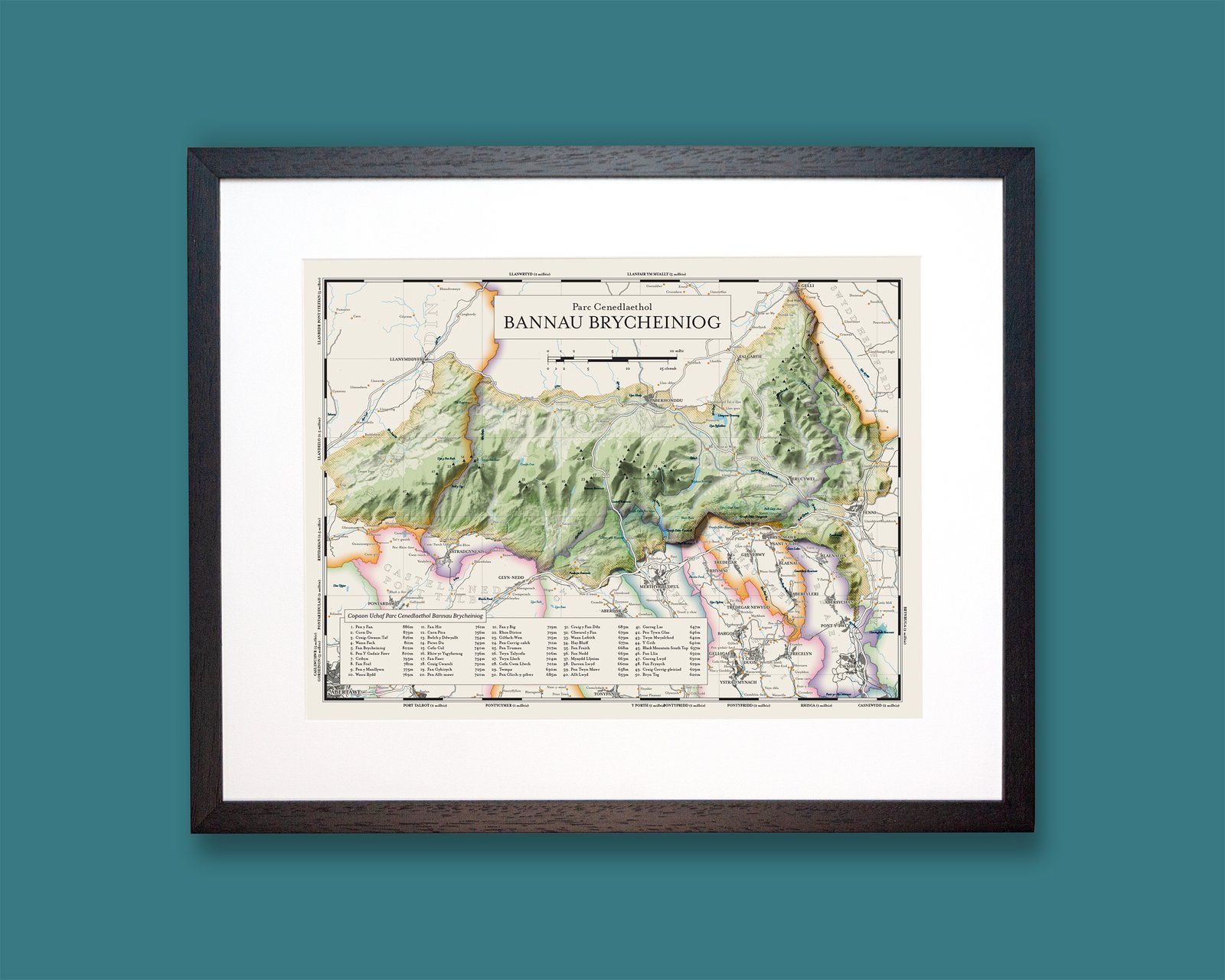 Bannau Brycheiniog (Brecon Beacons) Welsh Language Map