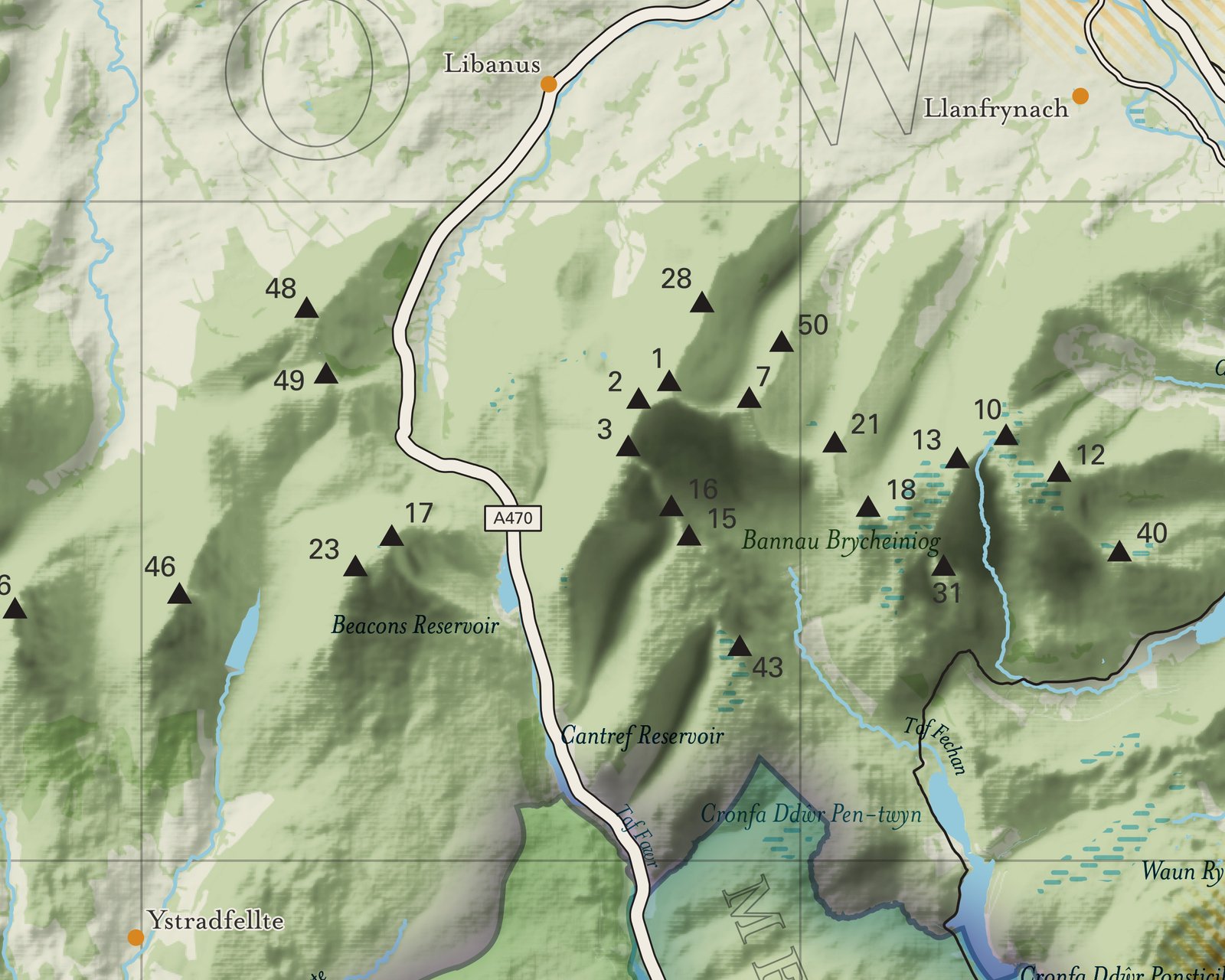 Bannau Brycheiniog (Brecon Beacons) Welsh Language Map - Image 4