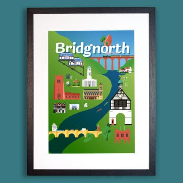 Visit Bridgnorth Poster in black frame