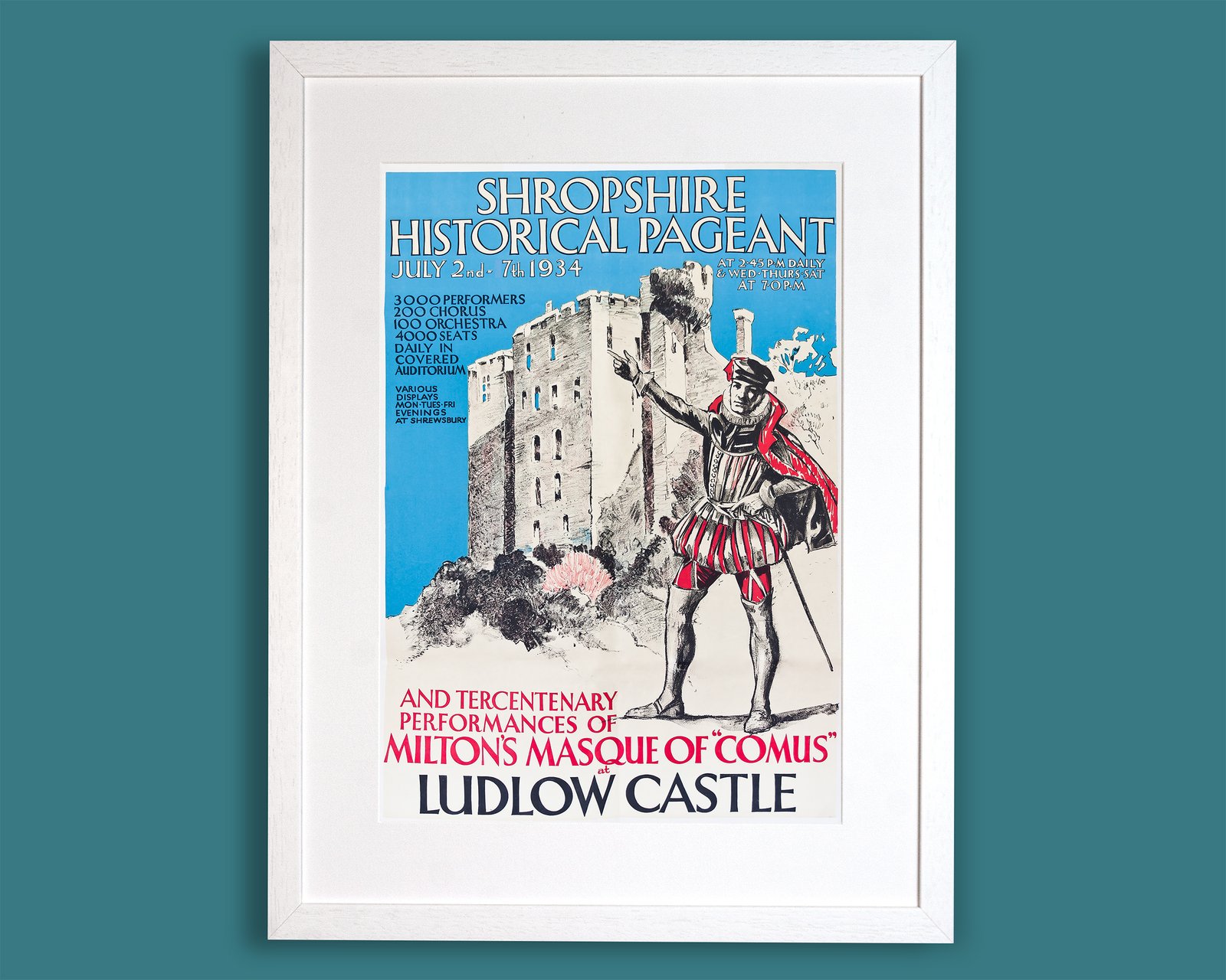 1934 Ludlow Castle Poster of John Milton's Masque "Comus" - Image 2