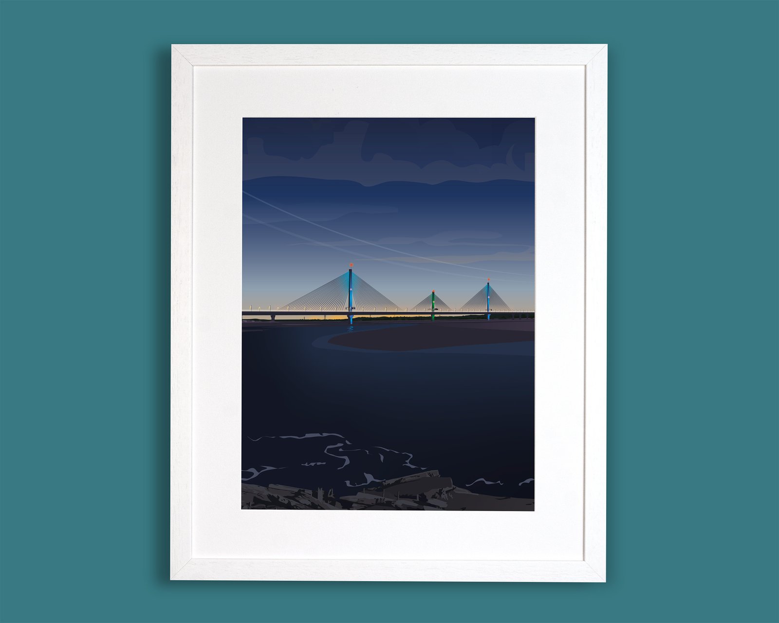 Mersey Gateway Bridge at Night - Image 3