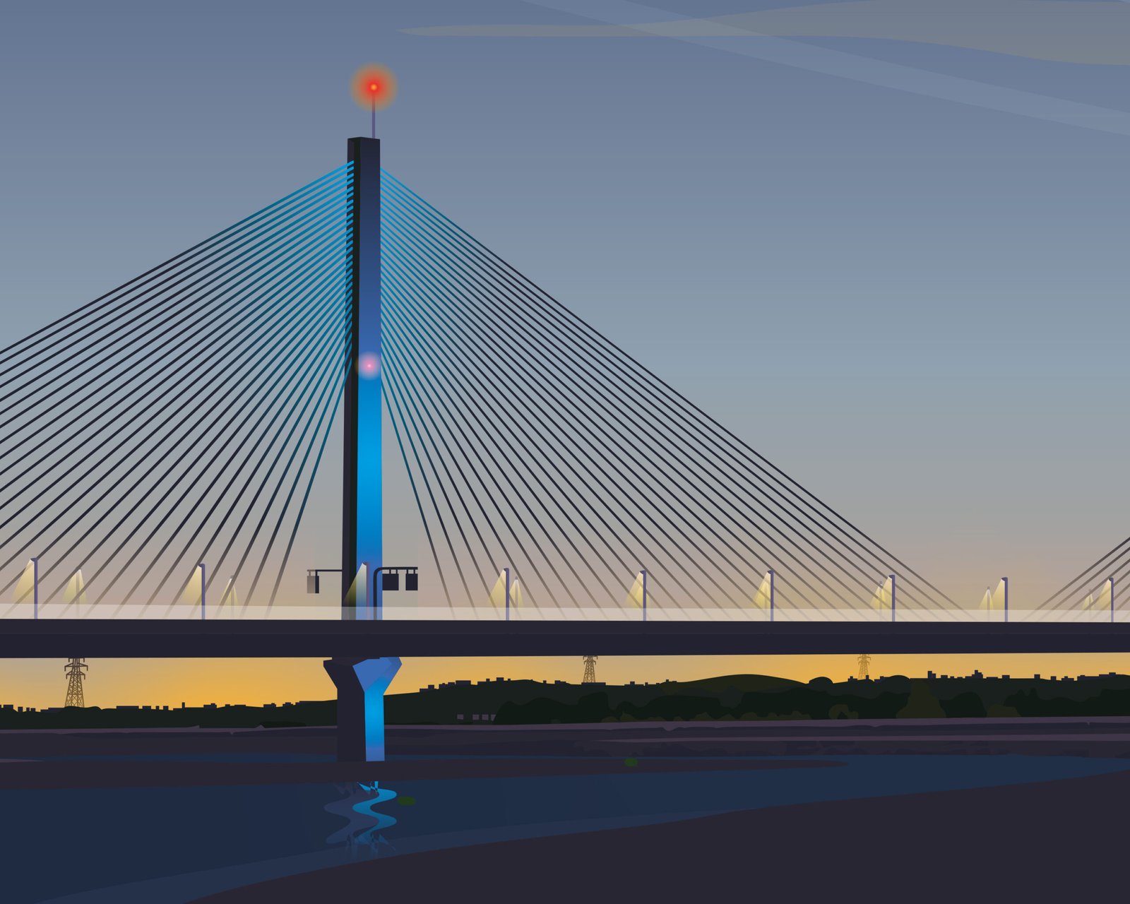 Mersey Gateway Bridge at Night - Image 4