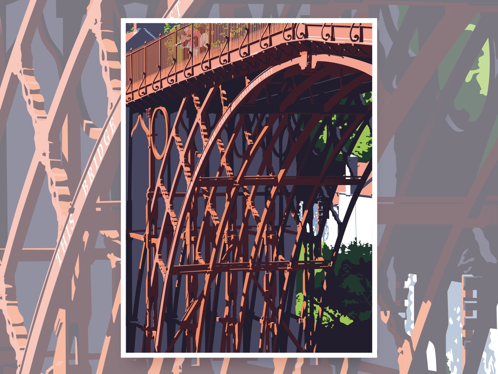 Unframed print of the bridge at Ironbridge